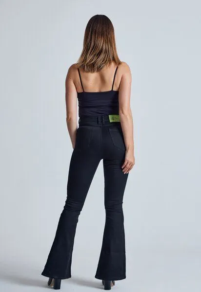 Flax and Loom Flax and Loom Schlaghose Skinny Fit Modell: Mavis, Ebony (schwarz), – Produktbild 3 von 5