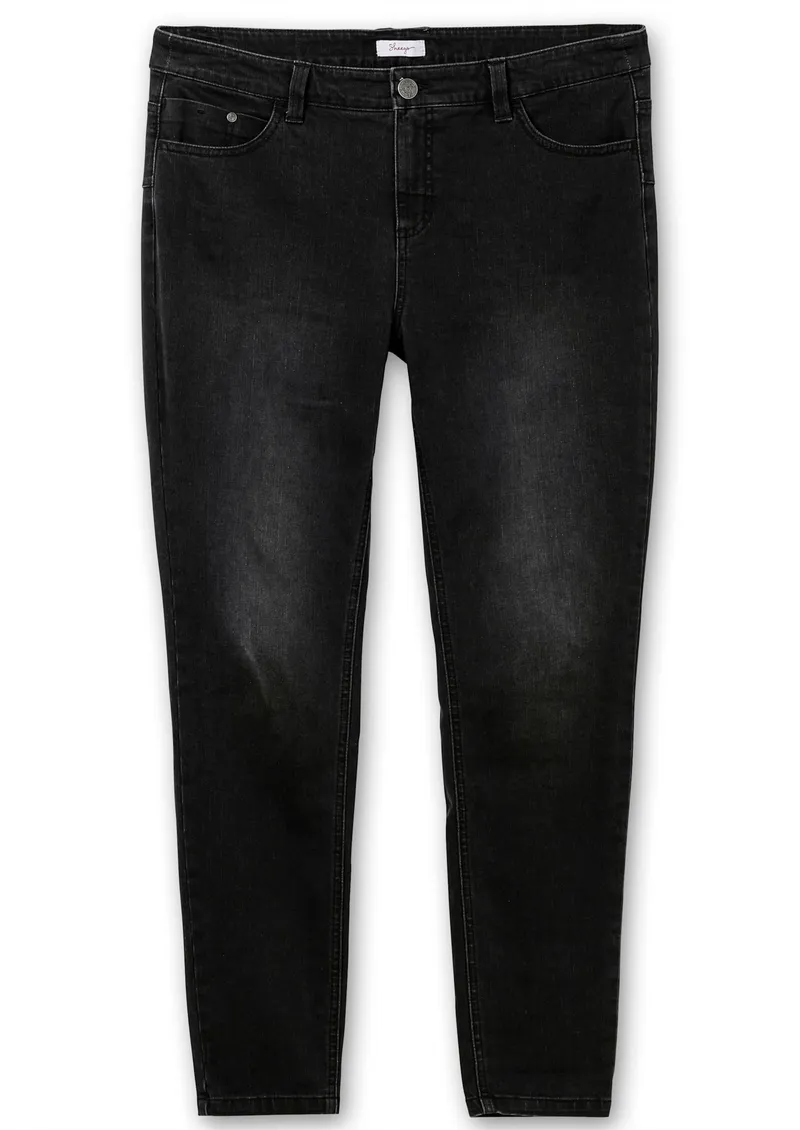 sheego Skinny Jeans, Black denim, – Produktbild 1 von 2