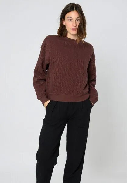 THOKKTHOKK ThokkThokk Damen Sweatshirt TT1022 Structured aus Bio-Baumwolle, Deep mahogany (rot), – Produktbild 3 von 3