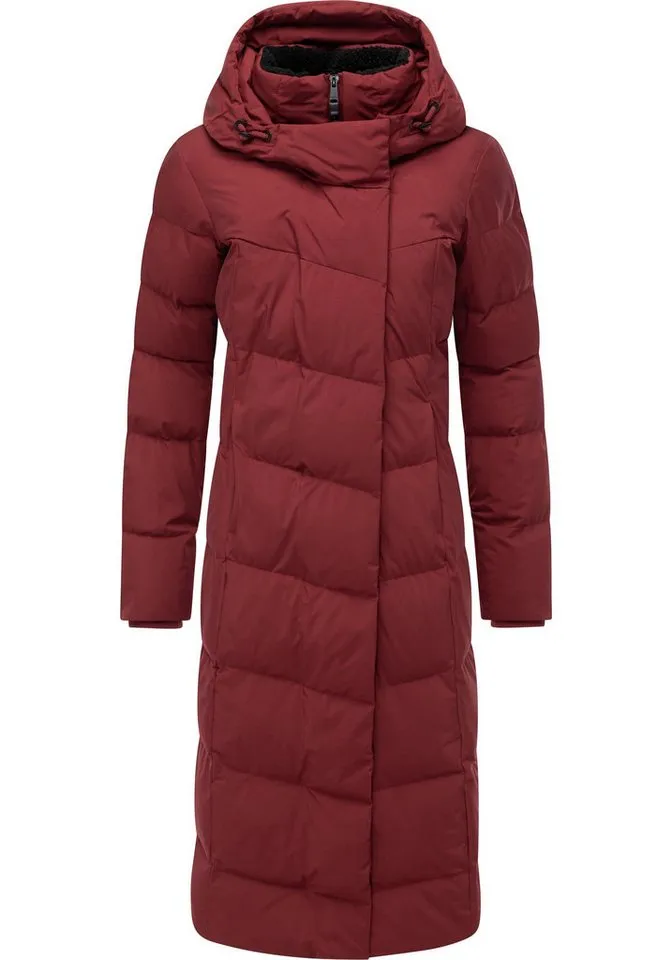 ragwear ragwear Wintermantel Pavla Long Soft YOUMODO Wasserdichter Steppmantel mit Kuschelkragen, Rot, – Produktbild 2 von 3