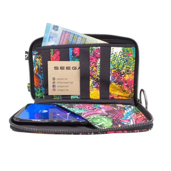 Seegarn Seegarn-Täschle / 2in1 Handy-Tasche und Geldbeutel (MB12), K3 - kordel schwarz, – Produktbild 5 von 5