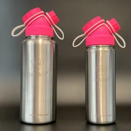 JN JuNiki's JN JuNiki's Set JuNiki´s® eco line isolierte Edelstahl Trinkflaschen 550ml + 1 L Pink/Weiss – Produktbild 1 von 1