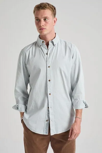 Trendsplant Trendsplant Postiguet Pigment Dyed Twill Shirt Air Blue, Blau, – Produktbild 1 von 4