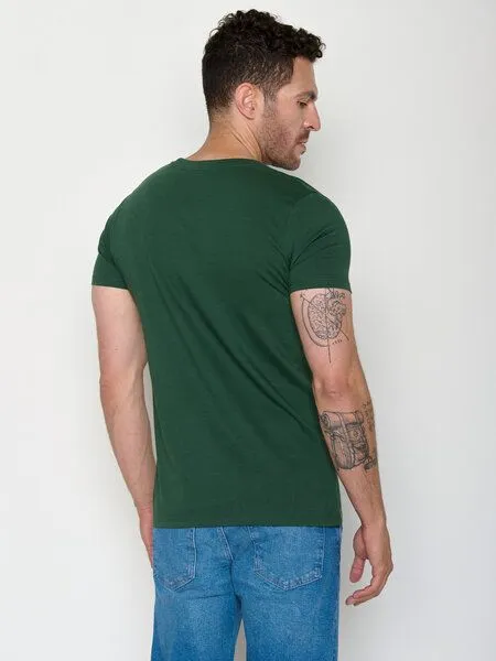 GreenBomb GREENBOMB Turtle Walk Guide - Sportliches T-Shirt aus Bio-Baumwolle / hochwertiger Print / GOTS / Fair & Vegan, Grün (flaschengrün), – Produktbild 4 von 4
