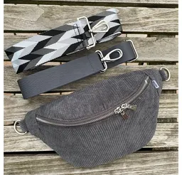 MAONI Bauchtasche Cord Dunkelgrau mit zwei Taschengurten – Produktbild 1 von 1