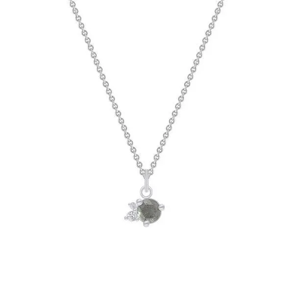 Eppi Eppi Goldene Halskette mit Salt´n´Pepper Diamanten Niria, Weiss, – Produktbild 1 von 4