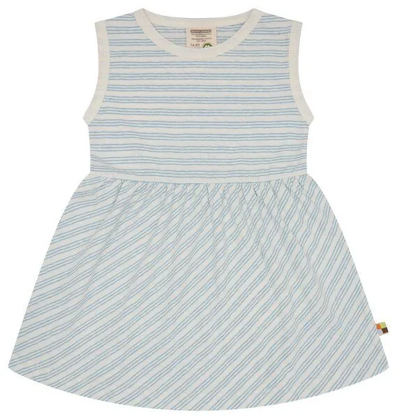 loud + proud loud + proud Babys & Kinder Kleid Streifen mit Leinen, GOTS-zertifiziert, Air(blau), – Produktbild 1 von 2