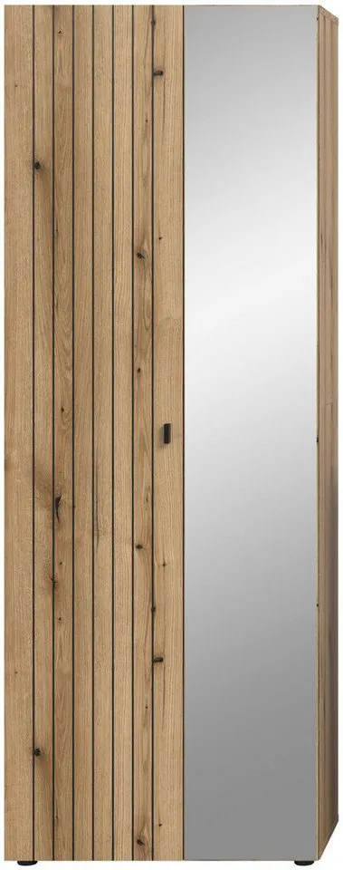 xonox.home Garderobenschrank in Evoke Oak Nachbildung B/H/T ca.: 70/192/37 cm, Braun, – Produktbild 3 von 5