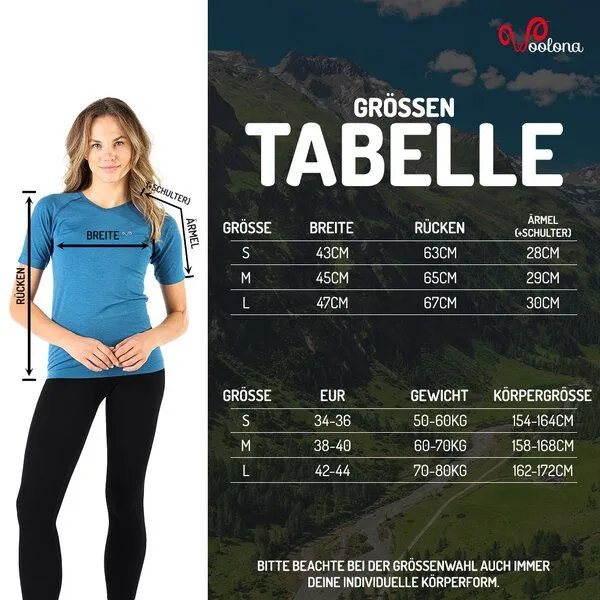 Woolona Woolona T-Shirt - ELMA - Nahtlos, Blau, – Produktbild 4 von 4
