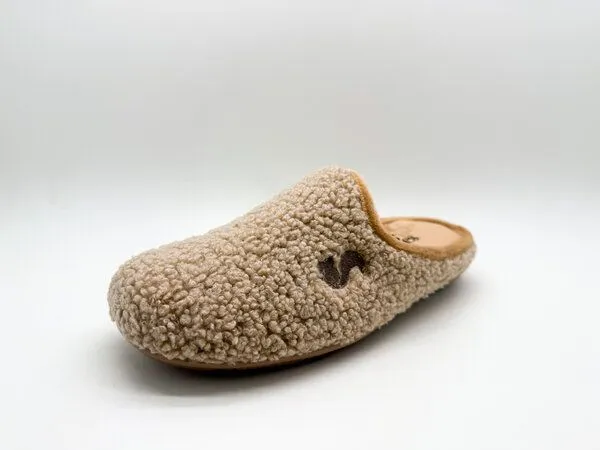 thies Hausschuh "thies ® Rec Soft Teddy Slipper" aus rec. PES, Sand, – Produktbild 3 von 4