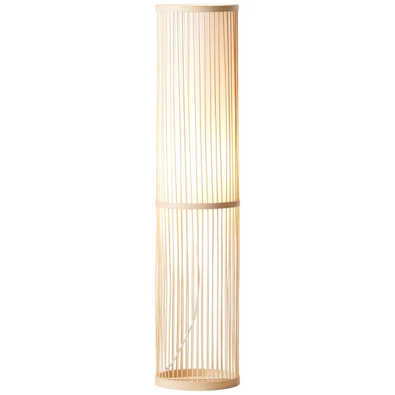 Brilliant Brilliant Nori Stehlampe, 90,5 cm Höhe, Ø 20 cm, E27, max. 40 W, Bambus/Stoff – Produktbild 1 von 1