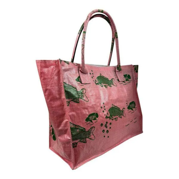Beadbags Beadbags Einkaufstasche Ri94 recycelter Reissack, Rosa (kariert), – Produktbild 3 von 5