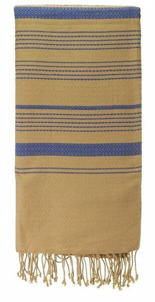 Karawan authentic Karawan authentic Fouta Hamamtuch aus reiner Bio-Baumwolle 200 × 100 cm (Stil SAND), Natural, – Produktbild 5 von 8