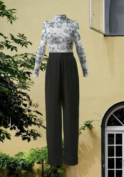 Atelier SNOW Atelier SNOW Set Langärmliger Body + Marlenehose Elena aus Bio-Lyocell, Lunaria, – Produktbild 3 von 4