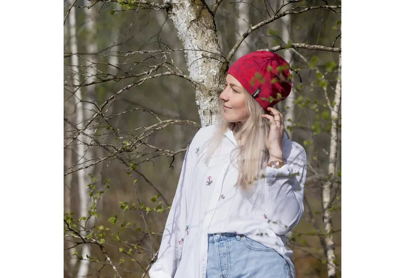 alpengoa Beanie Baumwoll Mütze Modell Leaf, Rot, – Produktbild 2 von 5