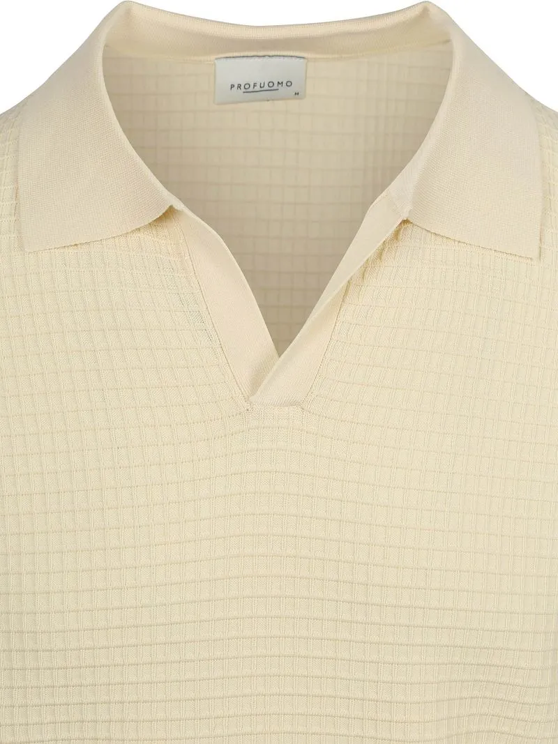 Profuomo Profuomo Poloshirt Riva Structure Ecru - Größe M, Beige, – Produktbild 3 von 4