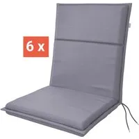 Doppler doppler Auflage "LIFE" für Niederlehner, 6er-Pack, 100x48x4 cm, Polyester, grau/blau – Produktbild 1 von 1