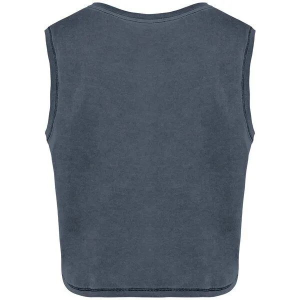 Greenspired Greenspired Umweltfreundliches ärmelloses Cropped Damen-T-Shirt 165g/m², Verwaschenes mineralgrau, – Produktbild 2 von 2