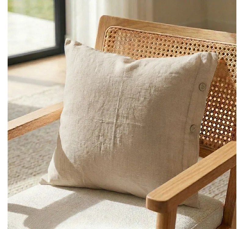 Interior by Hakito Kissenbezug 100% reine Leinen 180g/m² GOTS BIO zertifiziert, Beige, – Produktbild 1 von 5