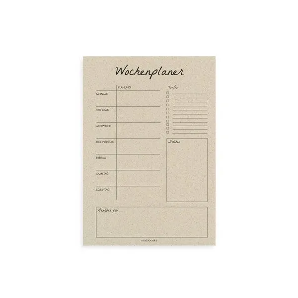 matabooks® matabooks® Kalender undatiert A4 aus Graspapier – Wochenplaner, Wolf, – Produktbild 1 von 1
