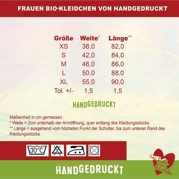 HANDGEDRUCKT HANDGEDRUCKT "Medusa" Bio-Kleidchen, Apfelgrün, – Produktbild 3 von 3