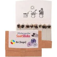 Bio-Saatsticks 'Blütenzauber' inkl. 1-4-farbig bedruckter Karte – Produktbild 1 von 1