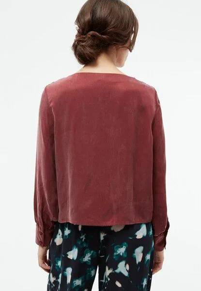 Givn Berlin Givn Berlin Bluse GBSHIRIN aus Cupro (Bemberg) mit Wasserfallausschnitt, Rot, – Produktbild 2 von 4