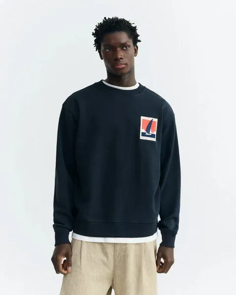 thinking mu thinking mu Optimist Navy Leon Sweatshirt, Dunkelblau (navy), – Produktbild 2 von 4