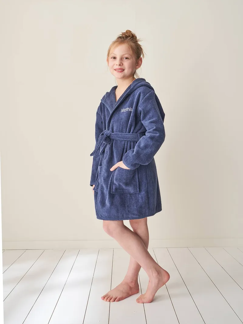 Vertbaudet Kinder Bademantel personalisierbar, Marine, – Produktbild 3 von 4