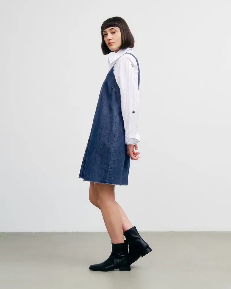 Rotholz Rotholz Damen vegan Kurzes Kleid Washed Denim, Blau, – Produktbild 1 von 2
