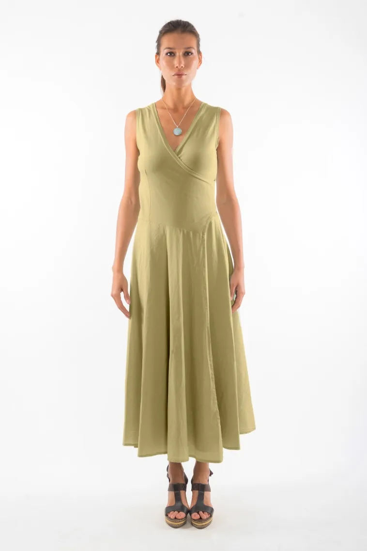RAVENS VIEW IBIZA RAVENS VIEW IBIZA Damen vegan Kleid Ärmellos Veronika Dunkel Aloe Grün, Grün, – Produktbild 1 von 1