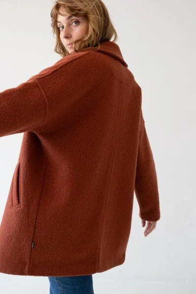 TIRALAHILACHA TIRALAHILACHA Tad Chunky Wool Coat, Rot, – Produktbild 3 von 4