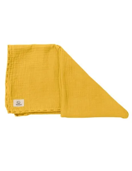 Mababu Mababu Musselin Stilltuch, Krabbeldecke, Pucktuch 100x100 cm, Mustard, – Produktbild 2 von 4