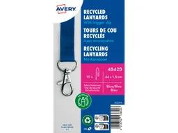Avery Zweckform Avery Zweckform 10 Lanyards aus Recyclingkunststoff 440 x 15 mm, blau – Produktbild 1 von 1