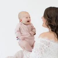 OrganicEra Baby Langarm Bodysuit 'OrganicEra' aus Bio Baumwolle, Rose melange (rose), – Produktbild 1 von 1