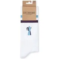 GreenBomb GREENBOMB Mocca Tennis Socks - Lässige Socken aus Bio-Baumwoll Mix / hochwertiger Print / Fair & Vegan, Weiß (weiß), – Produktbild 1 von 2