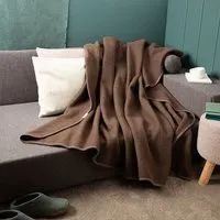 nahtur design nahtur-design Premium Merino-Lodendecke | Wolldecke aus 100 % mongolischer Merinowolle | ungefärbt, Schokobraun, – Produktbild 1 von 1