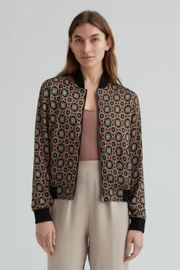 Yahmo Yahmo Damen vegan Jacke Bomber Reversible Ruth Kaleidoscope/Schwarz – Produktbild 1 von 1