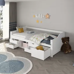 Home Deluxe Home Deluxe HOME-DELUXE Kinderbett COSMOS mit Schubladen und Matratze - 90 x 200 cm Weiß – Produktbild 1 von 1