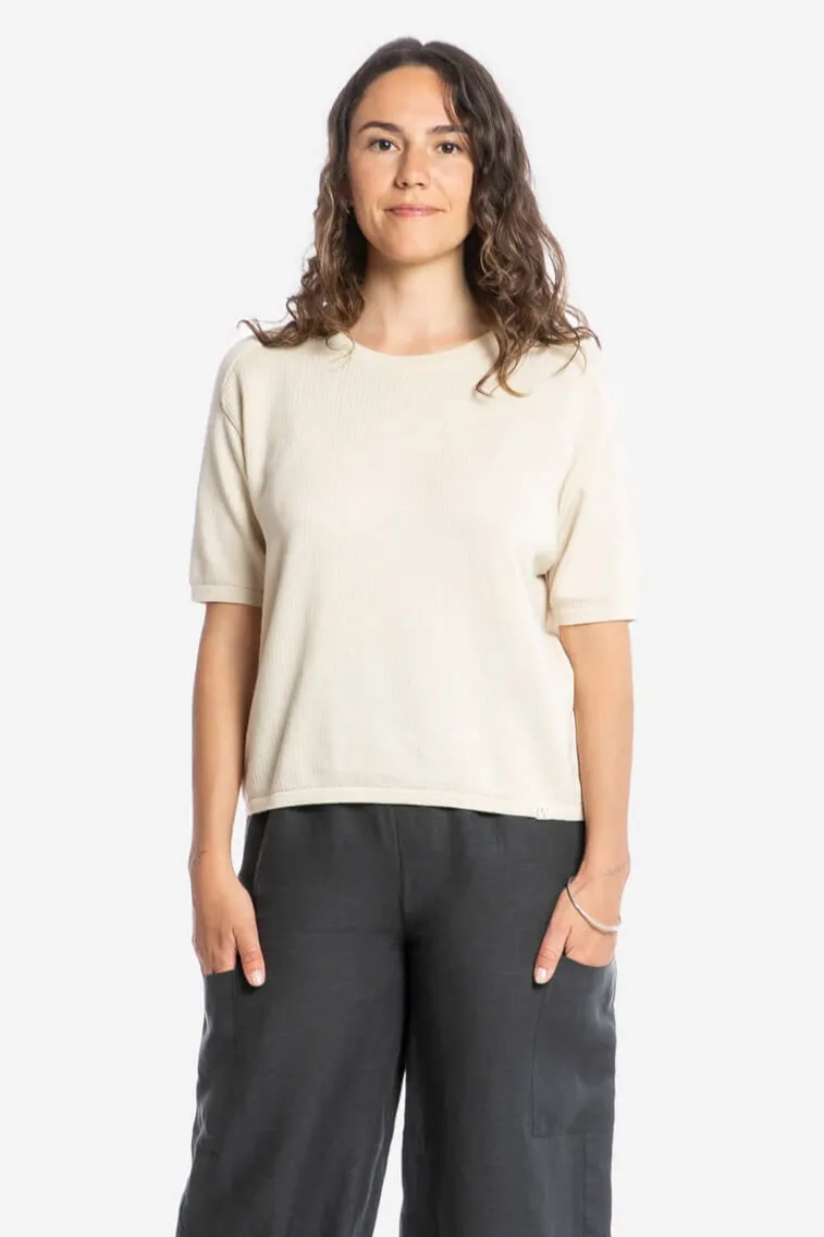MATONA MATONA Damen vegan T-Shirt Strick Beige, Beige, – Produktbild 2 von 2