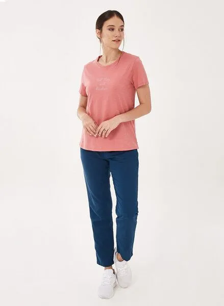 ORGANICATION ORGANICATION T-Shirt aus Bio-Baumwolle mit Text-Print, Dusty rose, – Produktbild 2 von 4