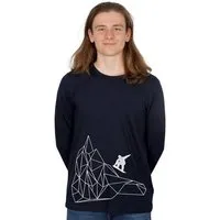 HANDGEDRUCKT HANDGEDRUCKT "Origamipiste" Männer Longsleeve, Navy, – Produktbild 1 von 2