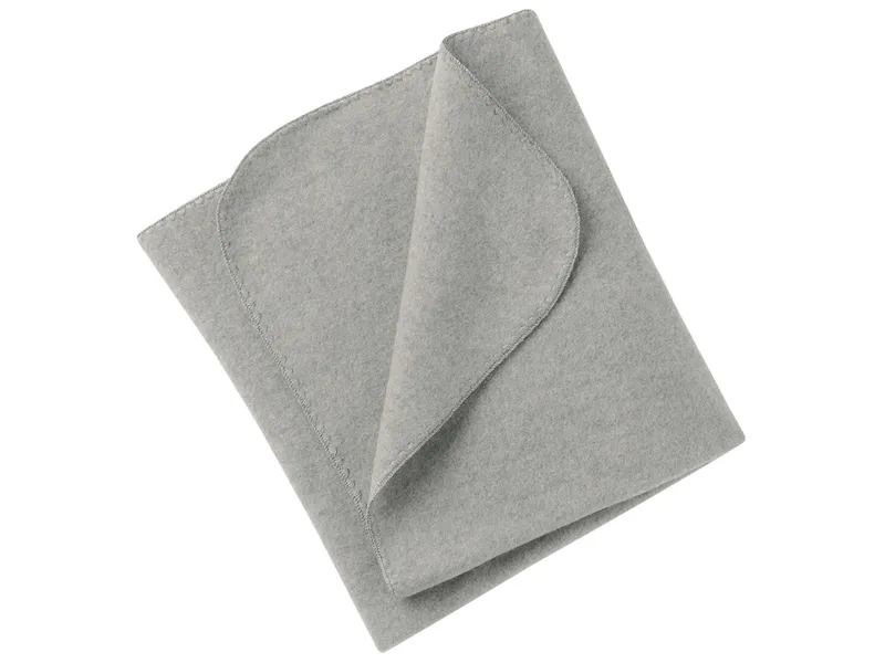 Engel natur Engel Natur Babydecke mit Muschelkante Bio-Merinowolle Fleece melange hellgrau Maße 80 x 100 cm, Grau, – Produktbild 1 von 1