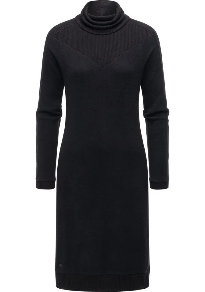 ragwear ragwear Jerseykleid Peona Modisches Damen Pulloverkleid mit Rollkragen, Schwarz, – Produktbild 1 von 2
