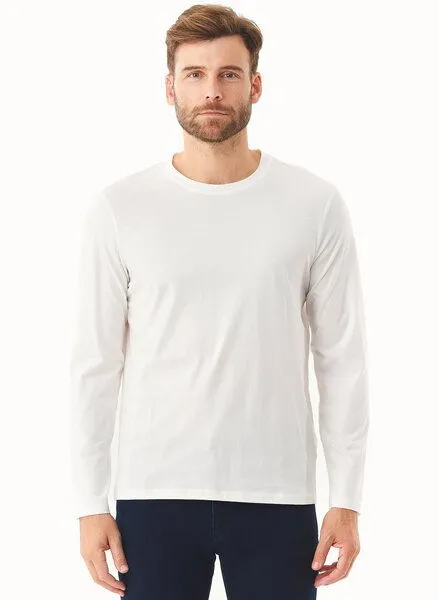 ORGANICATION ORGANICATION Langarmshirt aus Bio-Baumwolle, Weiß(off white), – Produktbild 1 von 3