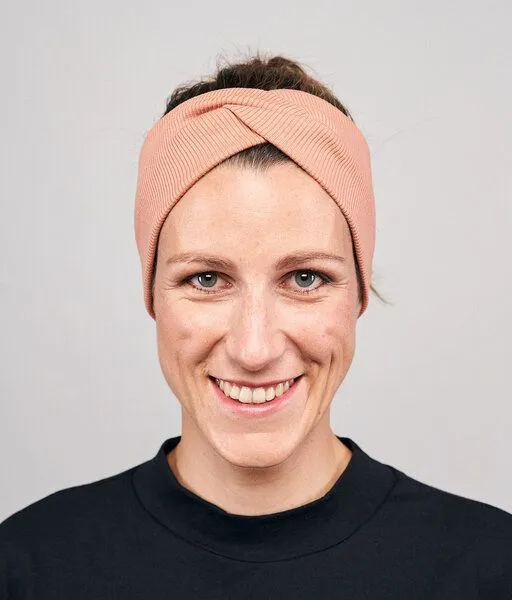 obumi obumi Stirnband Rippe Knot aus Bio Baumwolle, Apricot, – Produktbild 1 von 4