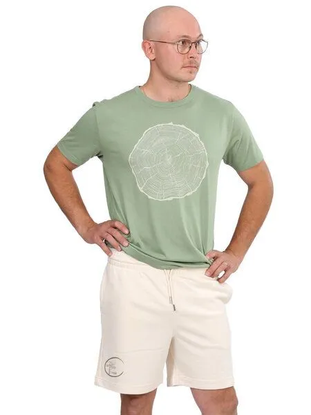 Life-Tree Life-Tree Jogger Shorts aus Biobaumwolle mit Logo Motiv Circle Unisex, Weiss, – Produktbild 4 von 4