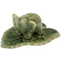 El Puente El Puente Räucherstäbchenhalter Elefant aus Keramik in Grün | Fair Trade & Handmade aus Indonesien – Produktbild 1 von 1