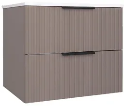 welltime Waschtisch TIBU mit Waschbecken. 2 Schubladen. 2 Breiten (60/80cm) und 4 Farben, Badschrank mit Waschbecken, Softclose, Maße B/H/T: 61/53/47 cm – Produktbild 1 von 1