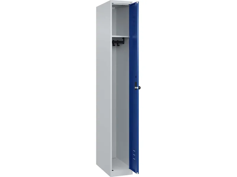 C+P C+P Spind Classic PLUS, 1 Abteil, 1850x250x500mm, Lichtgrau/Enzianblau – Produktbild 1 von 1
